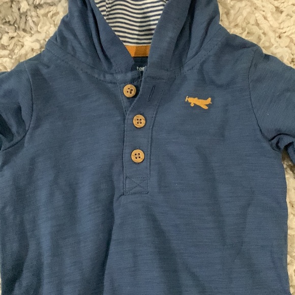 Carters Baby Boy Hooded Jumpsuit - Picture 2 of 5